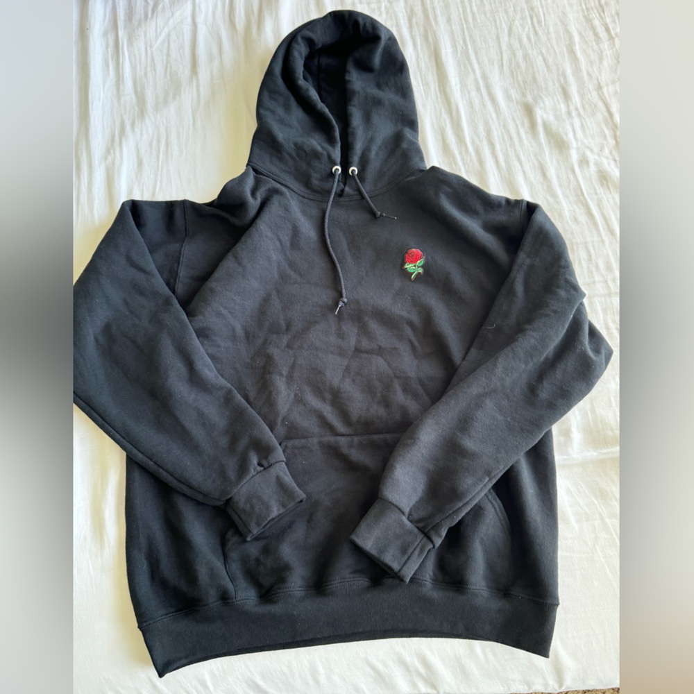 Black Hoodie (with rose patch)